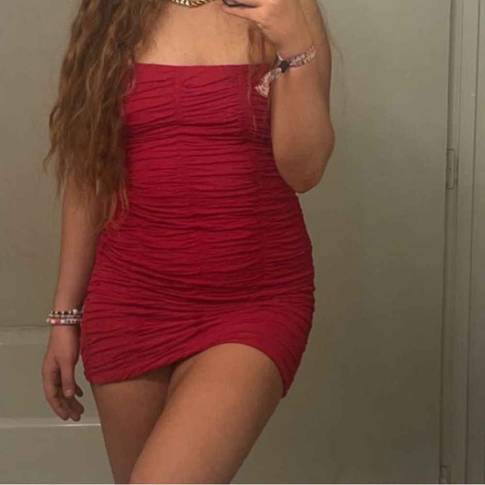 Windsor Red ruffle dress